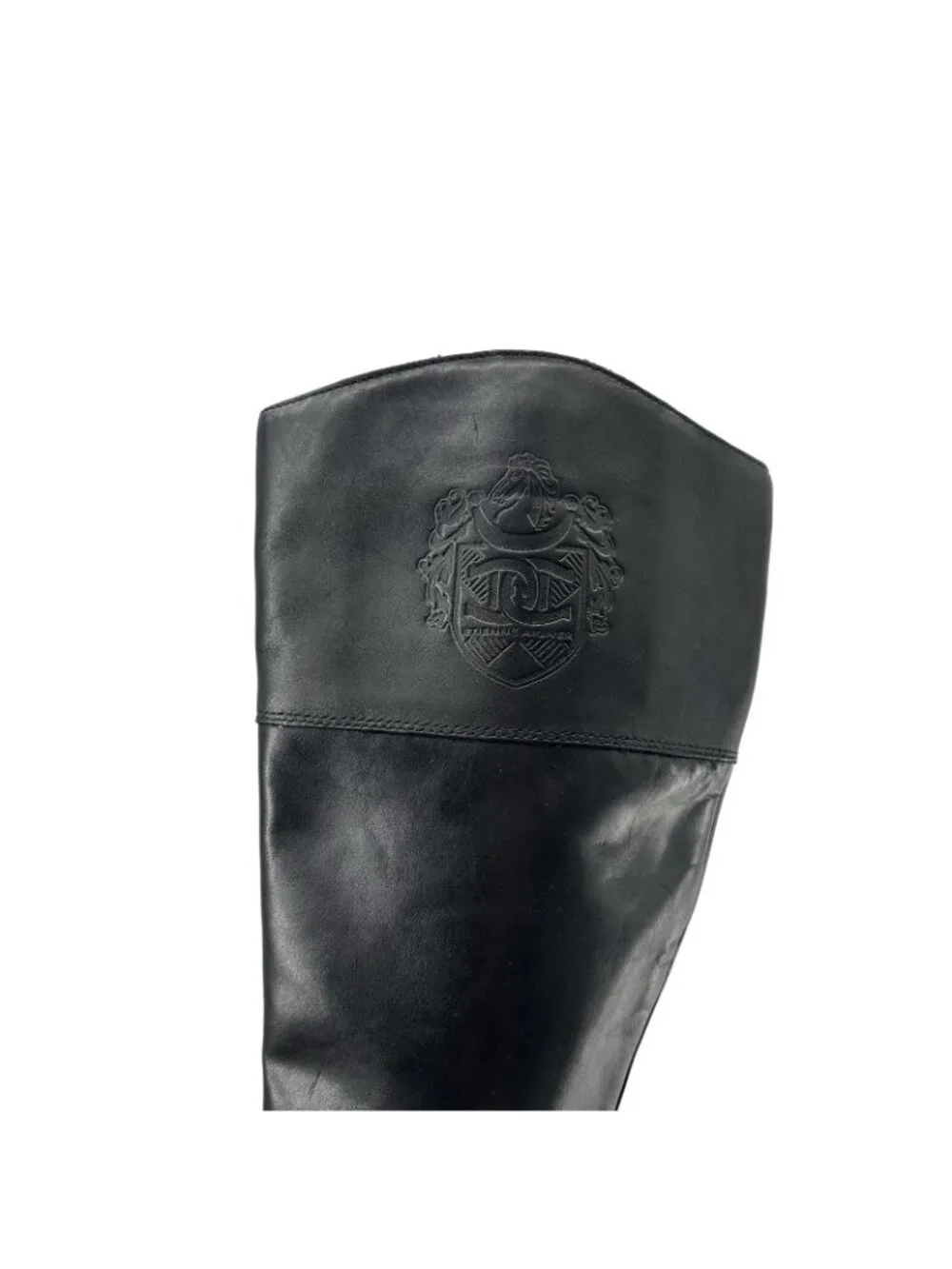 Etienne Aigner Womans Leather Boots Sz 9 Medium Knee High Boots Full Zip Side